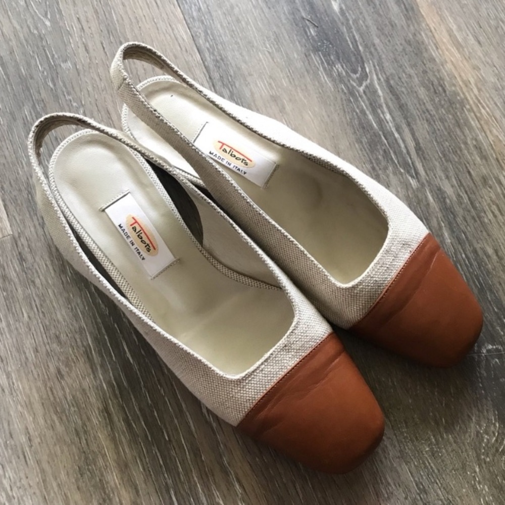 Talbots leather slingback flats